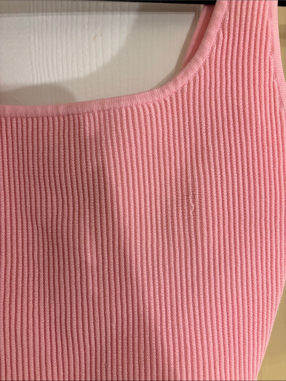Babaton Pink Ribbed Square-Neck Tank - Picture 4 of 5